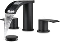 gotonovo Waterfall Bathroom Faucet 3 Hole Round Body,Matte Black by HOME