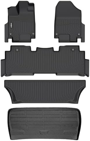 GINOWY-Floor Mats & Cargo Liner for 2018-2026 Honda Odyssey LX｜EX｜EX-L｜Touring｜Elite丨Sport丨Sport-L, All Weather Car Floor Mat Custom Fit for Honda Odyssey Mats Accessories Trunk Mat by GINOWY