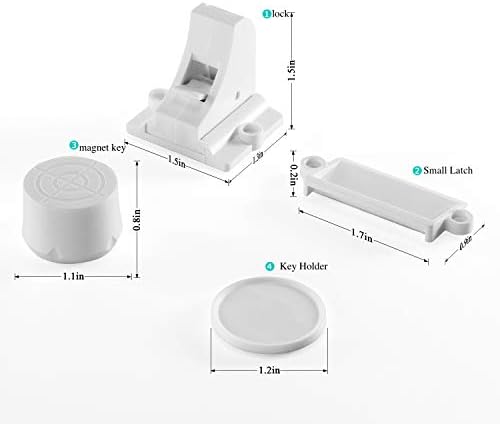 Vmaisi Adhesive Magnetic Locks for Cabinets & Drawers (32 Locks and 4 Keys) - Image 6