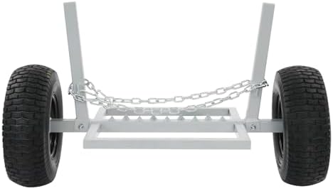 ATV Log Skidding Arch, 24" Dia Steel Log Dolly, 1500lbs Capacity Log Dolly Skidding Holder with Chain and 16" Pneumatic Tires for Farm, Commercial Wood Transport (Sliver, 1600lbs Capacity) - Image 4