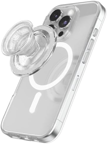 PopSockets Phone Grip for MagSafe, Magnetic Holder- Clear Glitter by PopSockets