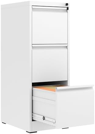 3 Drawer File Cabinet with Lock,Metal File Cabinet for Home Office by FLIXELIO
