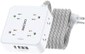 Surge Protector Power Strip - CHCORE 10 Ft Braided Extension Cord with 8 Outlets with 4 USB (2 USB C) Charging Ports, Flat Plug Multi Plug Outlet Extender Charging Station for Home Office, ETL, White by Unknown