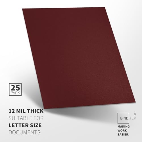 Binditek 12 Mil Sand-Textured Binding Covers, Letter Size, Maroon, 25 Pack - Image 2