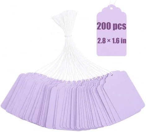 joycraft 200Pcs Gift Tags with String Attached, 2.8x1.6 in Purple Price Tags by joycraft