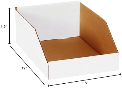 Box USA BBINMT812 Open Top Bin Boxes, 8" x 12" x 4 1/2", Oyster White (Pack of 50) - Image 5