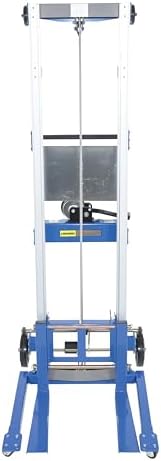 Vestil A-LIFT-S-EHP Aluminum/Steel Adjustable Straddle Manual Hand Winch Lift Trucks 350 Lb. Capacity Silver/Blue - Image 6