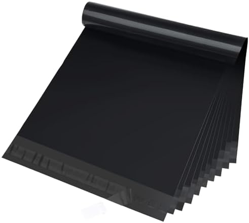 Fuxury Poly Mailers 12x15.5" 200 Pack,Shipping Bags For Clothing,Black by Fuxury