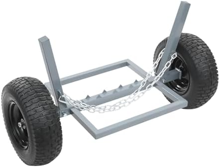 ATV Log Skidding Arch, 24" Dia Steel Log Dolly, 1500lbs Capacity Log Dolly Skidding Holder with Chain and 16" Pneumatic Tires for Farm, Commercial Wood Transport (Gray, 1600lbs Capacity) by Unknown