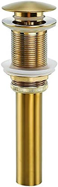 Bathroom Sink Drain Brushed Dark Gold Pop Up Drain Without Overflow,Brass Drain Push Pop for Vessel Sink Drain Stopper with Removable Brass Strainer Basket,83606CB. by SWHYGER