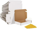HORLIMER 6x4x1 Shipping Boxes Set of 100, White Corrugated Cardboard Mailer Box for Packing Small Business by HORLIMER