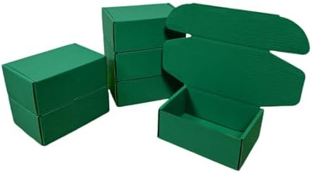 50 Pack 4.3x3.1x2 in Hunter Green Mini Shipping Boxes by Unknown
