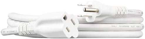 Amazon Basics Extension Cord, 3 Prong Outlet Extender, Indoor, 13 Amps, 125V, 6 Ft, White by AmazonBasics