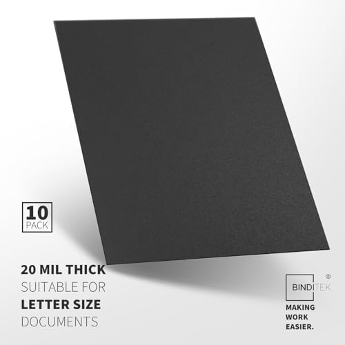 Binditek 20 Mil Sand-Textured Binding Covers, Letter Size, Black, 10 Pack - Image 2