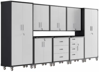 8-Piece Garage Storage Cabinets System Heavy Duty Workshop Set by FLIXELIO