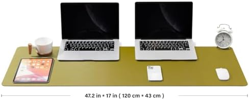Large Cork Desk Mat - 47.2"x 17" Desk Pad for Office and Home - Ideal for Large Mouse Pad and Desk Mats on Top of Desks(Olive Green) - Image 2