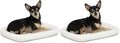 MidWest Homes for Pets QuietTime XXS Dog Bed – White Fleece Bolster, Ultra-Soft and Machine Washable, Fits 18-Inch Crates and Carriers, for Small Dogs and Cats (Pack of 2) by MidWestHomesForPets