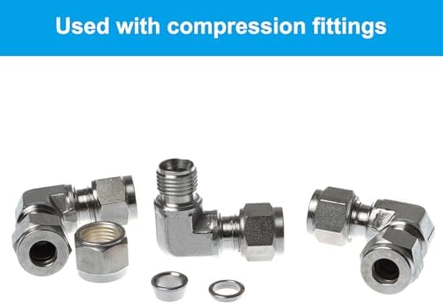 PATIKIL 6mm Tube OD 304 Stainless Steel Compression Tube Fitting Sleeve, 20 Pack Double Ferrule Ring Tubing Fitting Assortment Kit, Silver - Image 5