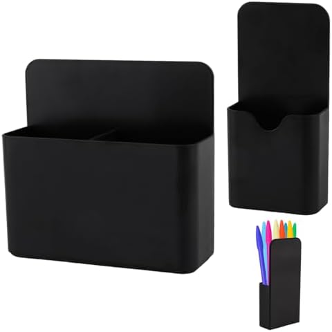 KITANIS Magnetic Pen Holder,2 Pack Magnetic Dry Erase Marker Holder with Generous Compartments,Strong Magnet Storage Marker Pen Pencil Organizer for Refrigerator,Whiteboard,Locker Accessories by KITANIS