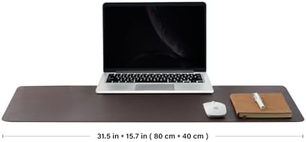 Leather Desk Mat - Non-Slip PU Desk Pad for Office and Home - Desk Organization and Accessories - Ideal for Large Mouse Pad and Desk Mats on Top of Desks (Coffee,31.5"x 15.7") - Image 2