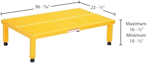Vestil AHW-H-2436 Steel Adjustable Work-Mate Stands 36-7/16 in. x 23-1/2 in. x 10-1/2 in. 500 Lb. Capacity Yellow - Image 4