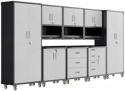 8-Piece Garage Storage Cabinets System Heavy Duty Workshop Set by FLIXELIO