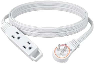 DEWENWILS 10FT Flat Plug Extension Cord, 360° Rotating Plug, 16/3 by DEWENWILS