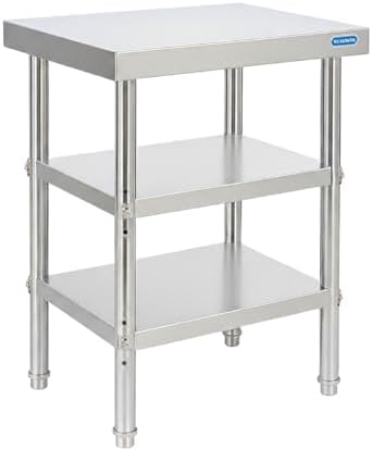KUARBARR Stainless Steel Table Stainless Steel Prep Table 18 x 24 Inch, NSF Metal Commercial SS Kitchen Prep Worktable for Restaurant Kitchen Garage Warehouse by KUARBARR