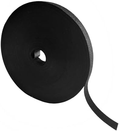 3/4 Inch x 100ft Black Hook and Loop Wrap Roll Tape Bundling Ties Fasten to Themselves|Reusable Multi-Purpose Cable Ties Double Sided Self-Gripping Strips by Unknown