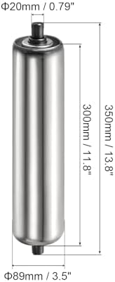 PATIKIL Conveyor Roller 3.5" Diameter 14" Length, 1 Pack Stainless Steel Transmission Replacement Part Galvanized End, Silver - Image 2