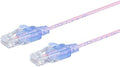 Monoprice Cat6A Ethernet Patch Cable - Snagless, UTP, 550MJz, 10G, 5 Pack, 36AWG, 5 Feet, Pink - SlimRun Series by Monoprice