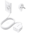 TROND Rightward Flat Plug Extension Cord 8ft for Small Tight Spaces, White by TRONDOfficial