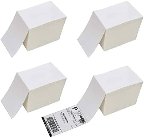 Immuson 4000 Fanfold 4 x 6 Direct Thermal Shipping Labels with Perforations, Permanent Adhesive, White Mailing Labels for Thermal Printer… (4000 Labels) - Image 2