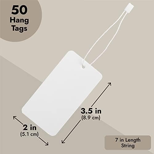 Juvale 500-Pack Hang Tags with String & Fasteners - 2 x 3.5 in White Cardstock - Blank Writable Tags for Clothing & Merchandise - for Retail Labeling & Gift Bags - Image 4