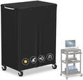 COSHNIBI AV Cart Cover, Heavy Duty Waterproof Rolling Media Cart Cover for Multi-Functional Media Carts/Metal Computer Presentation Stand with Wheels,29" L x 19" W x 40" H,Black by COSHNIBI