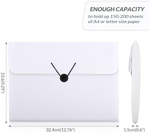 SKYDUE Expanding File Folder with 7 Pockets, Accordion File Organizer, Portable Folders for Documents, School Office Supplies Bungee Closure, Letter/A4 Size White - Image 5
