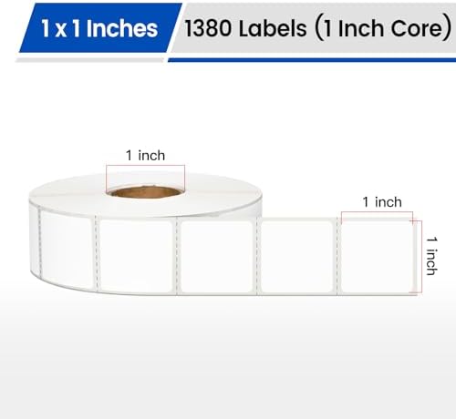 LLIKED 1"x1" Square Removable Thermal Labels No Residue 1380 Pcs - Image 2