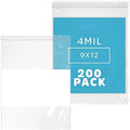 9" x 12" Zip Bags, 200 Pack, 4 Mil Heavy Duty, Write with White Block, GPI by GPI