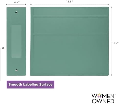 Carstens 4-Inch Heavy Duty 3-Ring Binder - Side Opening, Mint, Durable Plastic, No-Gap Rings, Waterproof Cover, No Pockets, Holds 600 US Letter Sheets, BPA-Free, Made in USA (1844-3R), Case of 10 - Image 4