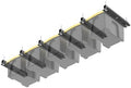 TORACK Garage 16" Studs Ceiling Bin Storage Rack, Overhead Tote Storage Rails Heavy Duty Adjustable Tote Slide Rails for 5 Bins(Bins are not included) by TORACK