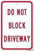 Indication Warning Sign Vintage Do Not Block Driveway Post Plaue for Women Men Wall Art Outdoor Indoor 12x8 Inches New Aluminum Metal tin Sign by Eletina