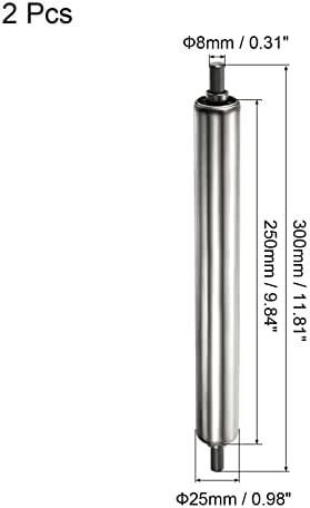 PATIKIL Conveyor Roller 1" Diameter 10" Length, 2 Pack Stainless Steel Gravity Transmission Replacement Part Galvanized End, Silver - Image 2