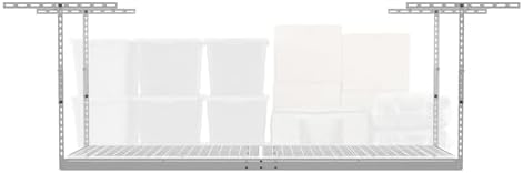 MonsterRax 2x8 Overhead Garage Storage Rack, White, 12"-21" Height by MonsterRAXStorageSolutions