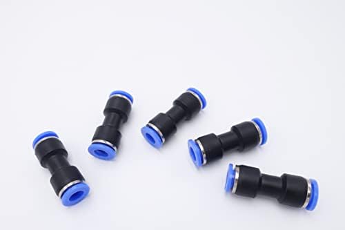 Push to Connect Fitting 1/4" Tube OD, Pneumatic Air Water Straight Union Two Way Connector/Coupler (Pack of 5) by IVLPHA