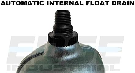 HEAVY DUTY INDUSTRIAL RATED HIGH FLOW PARTICULATE FILTER, IN-LINE WATER TRAP FOR COMPRESSED AIR LINE SYSTEMS, 5 MICRON WITH METAL BOWL AND AUTO DRAIN (3/4" NPT, 5oz) - Image 4