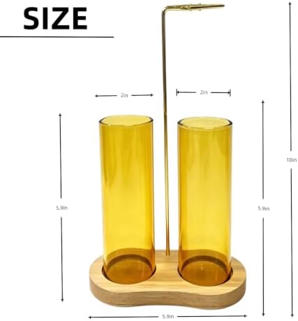 Yellow Glass Incense Holder, Incense Sticks Burner Holder with Storage,Hang Upside Down Incense Holder for Sticks with Glass Ash Catcher for Meditation Yoga Spa Room Decor (Yellow) - Image 2