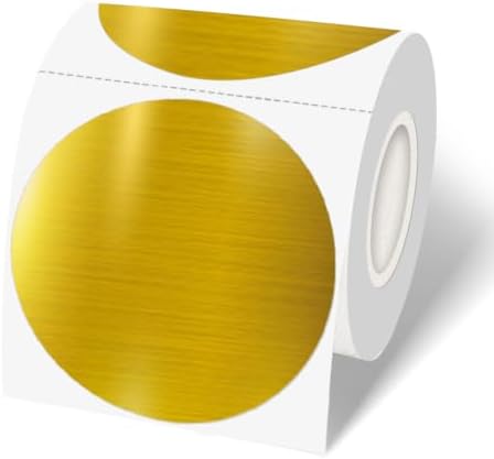 3Inch Circle Holographic Gold Thermal Labels, Waterproof Printable Round Direct Thermal Stickers, Self-Adhesive for Small Business Logo, QR Code, Price Tag & Packaging, 200Pieces/Roll by Unknown
