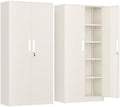 INTERGREAT Metal Lockable Storage Cabinet, 72” Storage Cabinet with 2 Doors and 4 Adjustable Shelves for Office, Home, Garage, Pantry (Assembly Required, Gray) by INTERGREAT