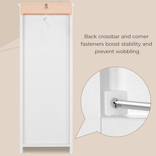Yaheetech Bathroom Storage Cabinet, 12" W Slim 4-Drawer Design, White - Image 6