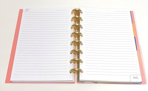 Talia Discbound Notebooks, Planner, Customizable, With 1" Gold Discs (Salmon, Junior (5.5in x 8.5in)) - Image 2
